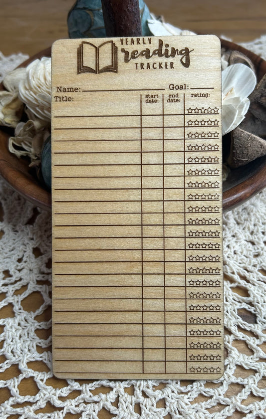 Yearly Reading Tracker – Open Book Engraved