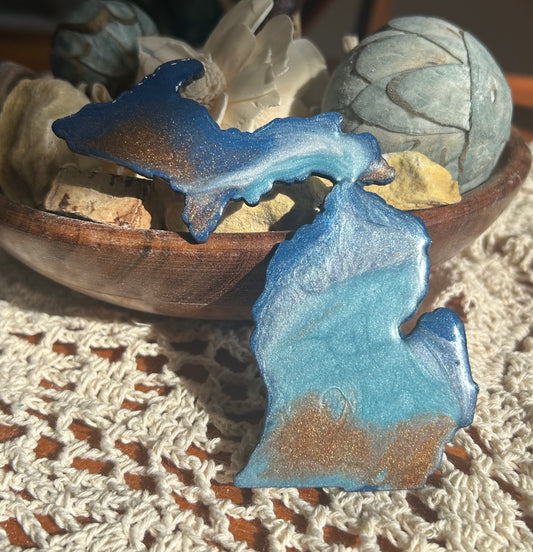 Michigan Resin Magnet – Sand, Water & Waves (3.5") - #57