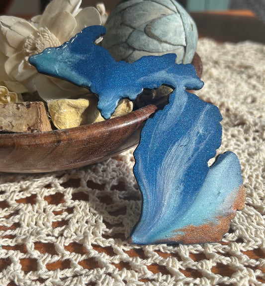 Michigan Resin Magnet – Sand, Water & Waves (3.5") - #69