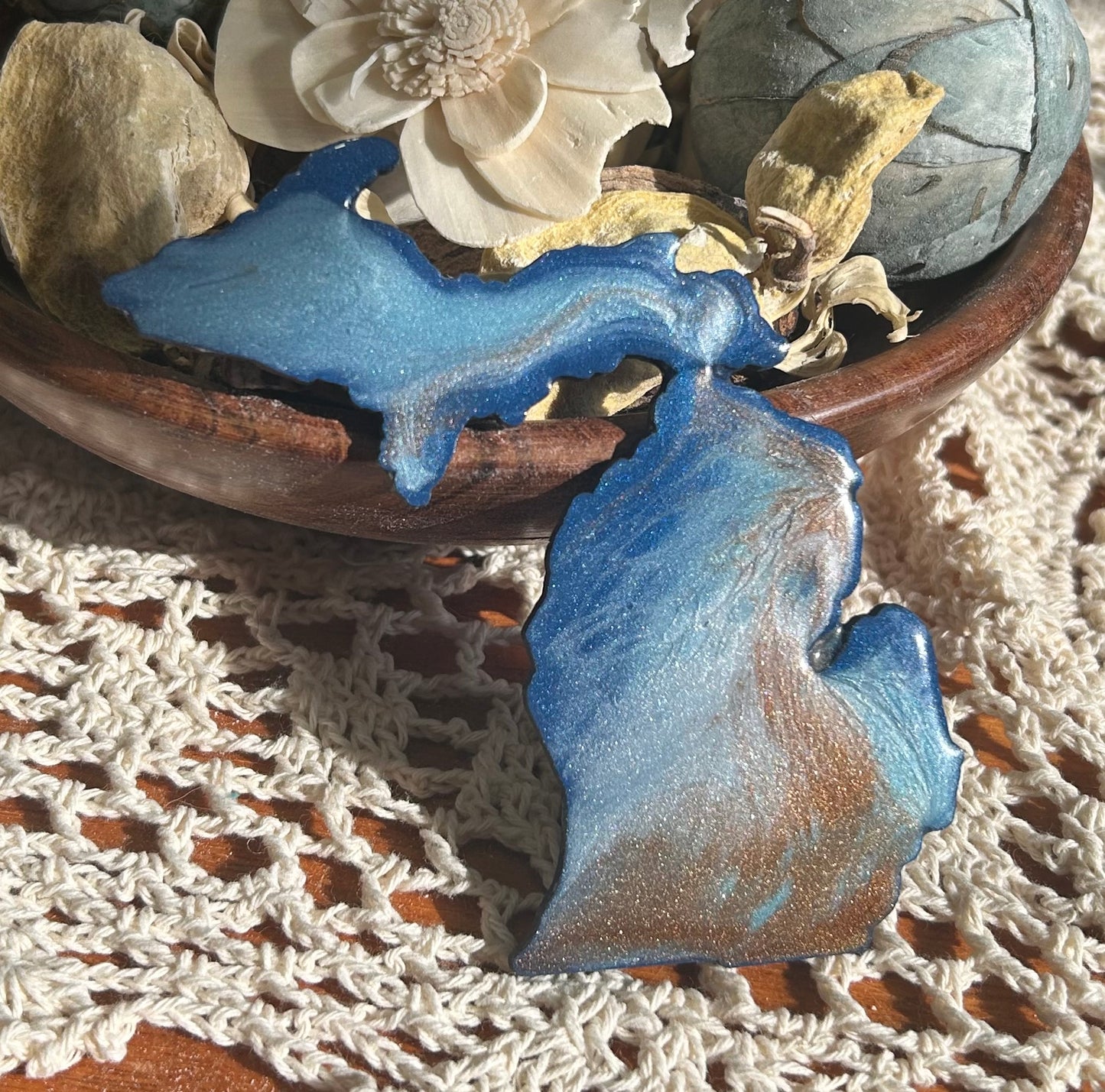 Michigan Resin Magnet – Sand, Water & Waves (3.5") - #45