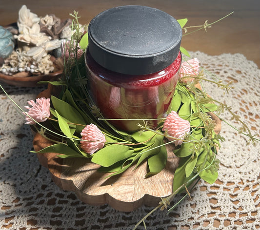Small Pink Clover Candle Ring