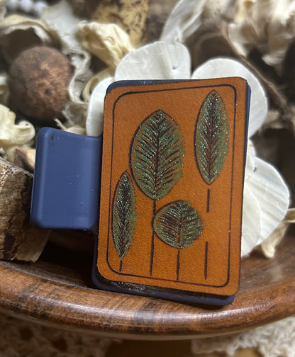 Leather Leaves Hair Claw Clip – Small 2"