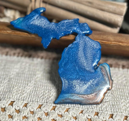 Michigan Resin Magnet – Sand, Water & Waves (3.5") - #34