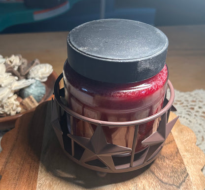 Rusted Star Metal Candle Holder