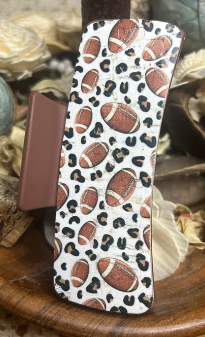 Animal Print Football Leather Hair Claw Clip – 4"