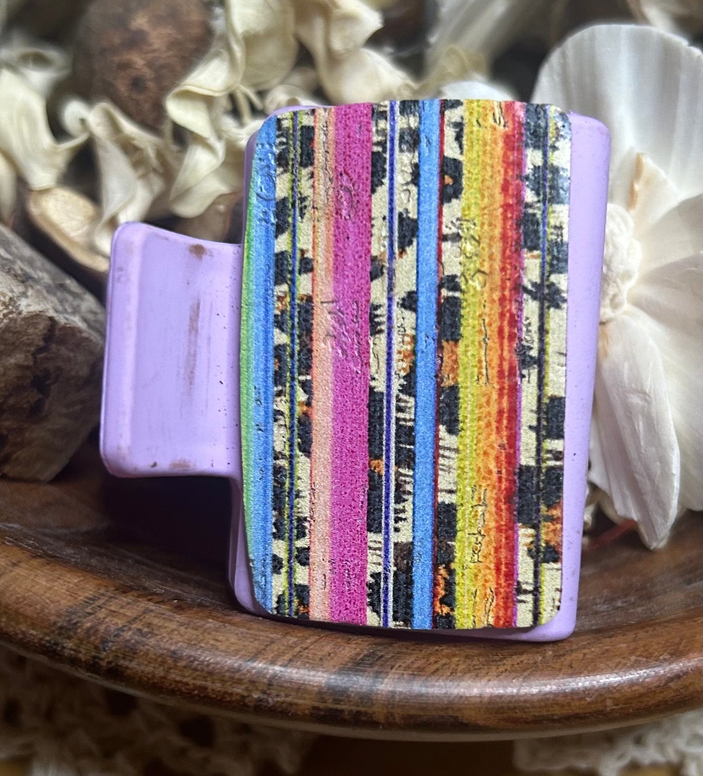 Serape & Animal Print Leather Hair Claw Clip – Small 2" (Discounted)