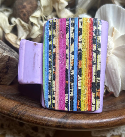 Serape & Animal Print Leather Hair Claw Clip – Small 2" (Discounted)