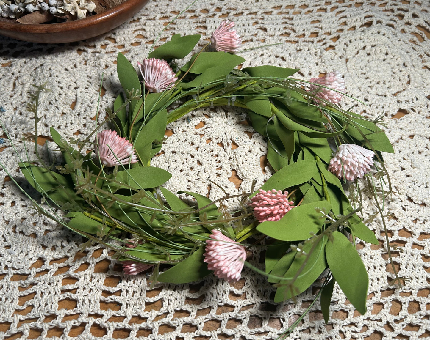 Small Pink Clover Candle Ring