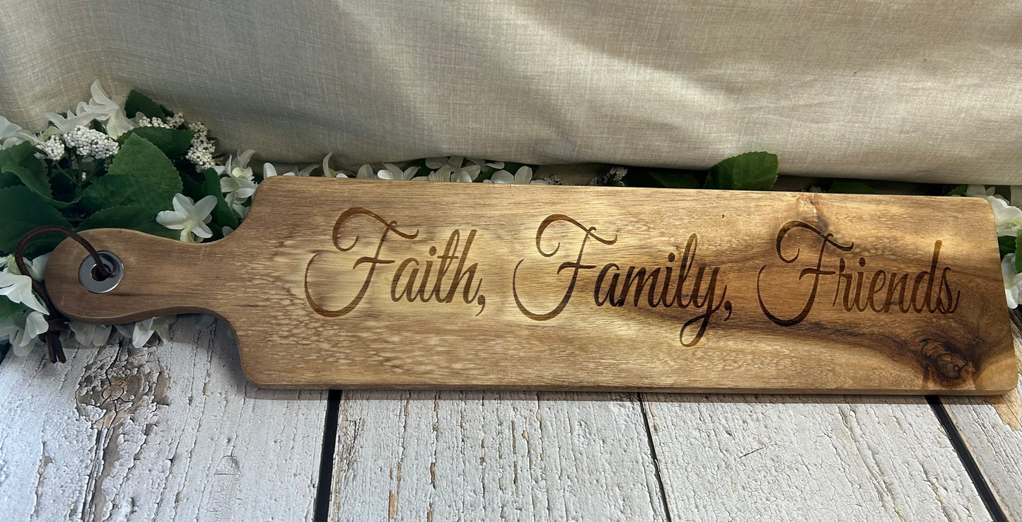 Faith, Family, Friends Board - skinny