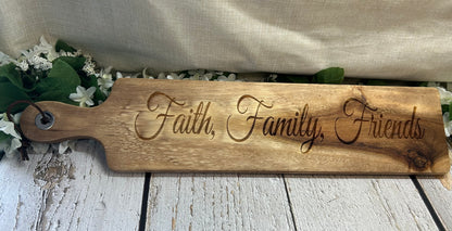 Faith, Family, Friends Board - skinny