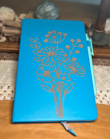 Flower Bouquet Notebook Journal - Blue