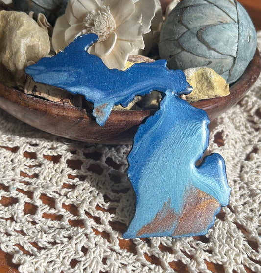 Michigan Resin Magnet – Sand, Water & Waves (3.5") - #53