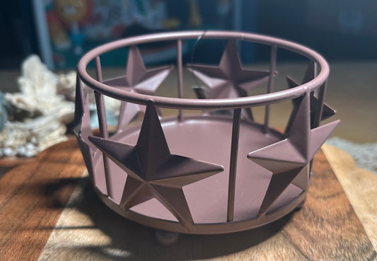 Rusted Star Metal Candle Holder