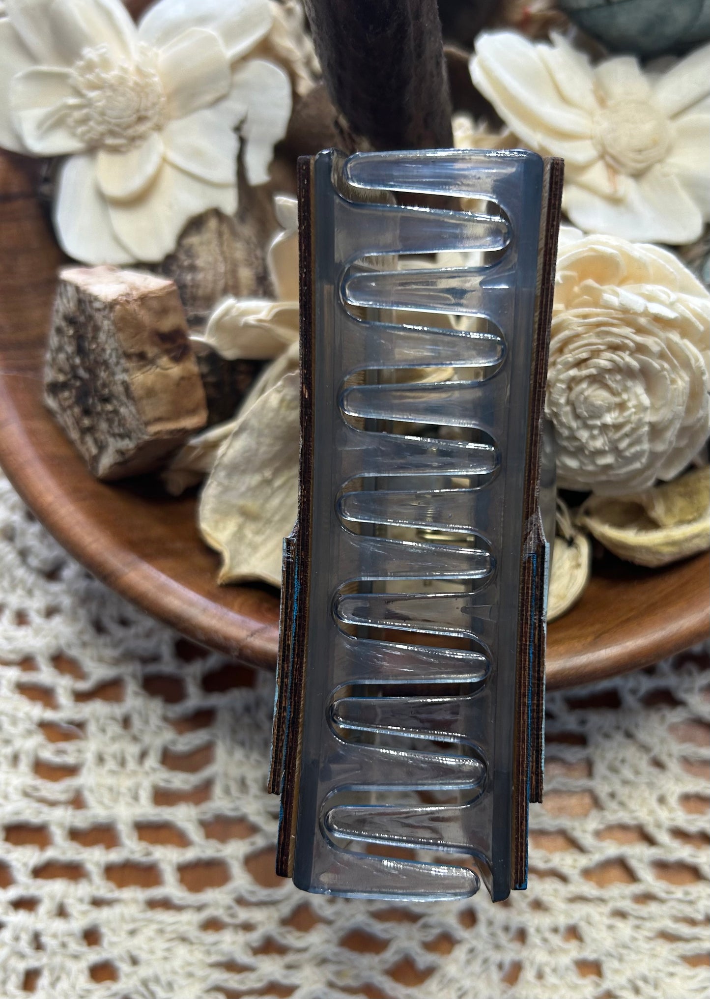 Wooden 3D “Stay Salty” Beach Hair Claw Clip – 4"