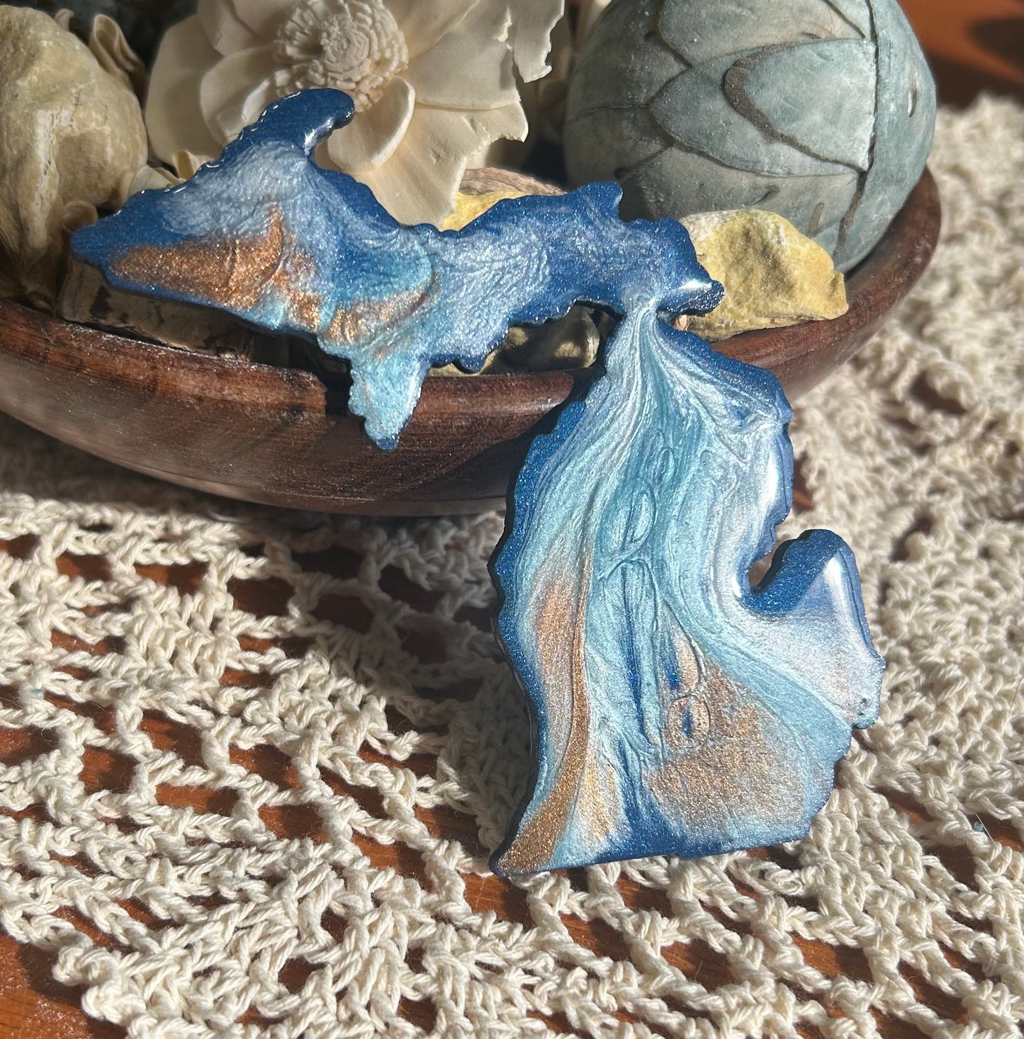Michigan Resin Magnet – Sand, Water & Waves (3.5") - #52