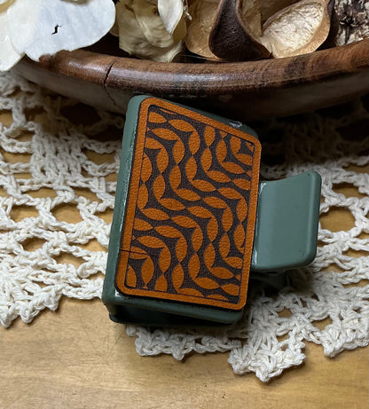 Leaves Leather Hair Clip - Small 2"