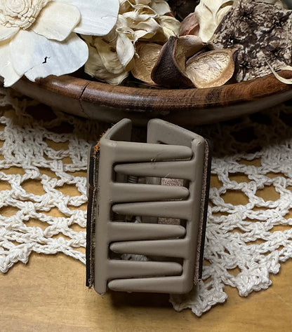 Honeycomb Bee Leather Hair Clip - Small 2"
