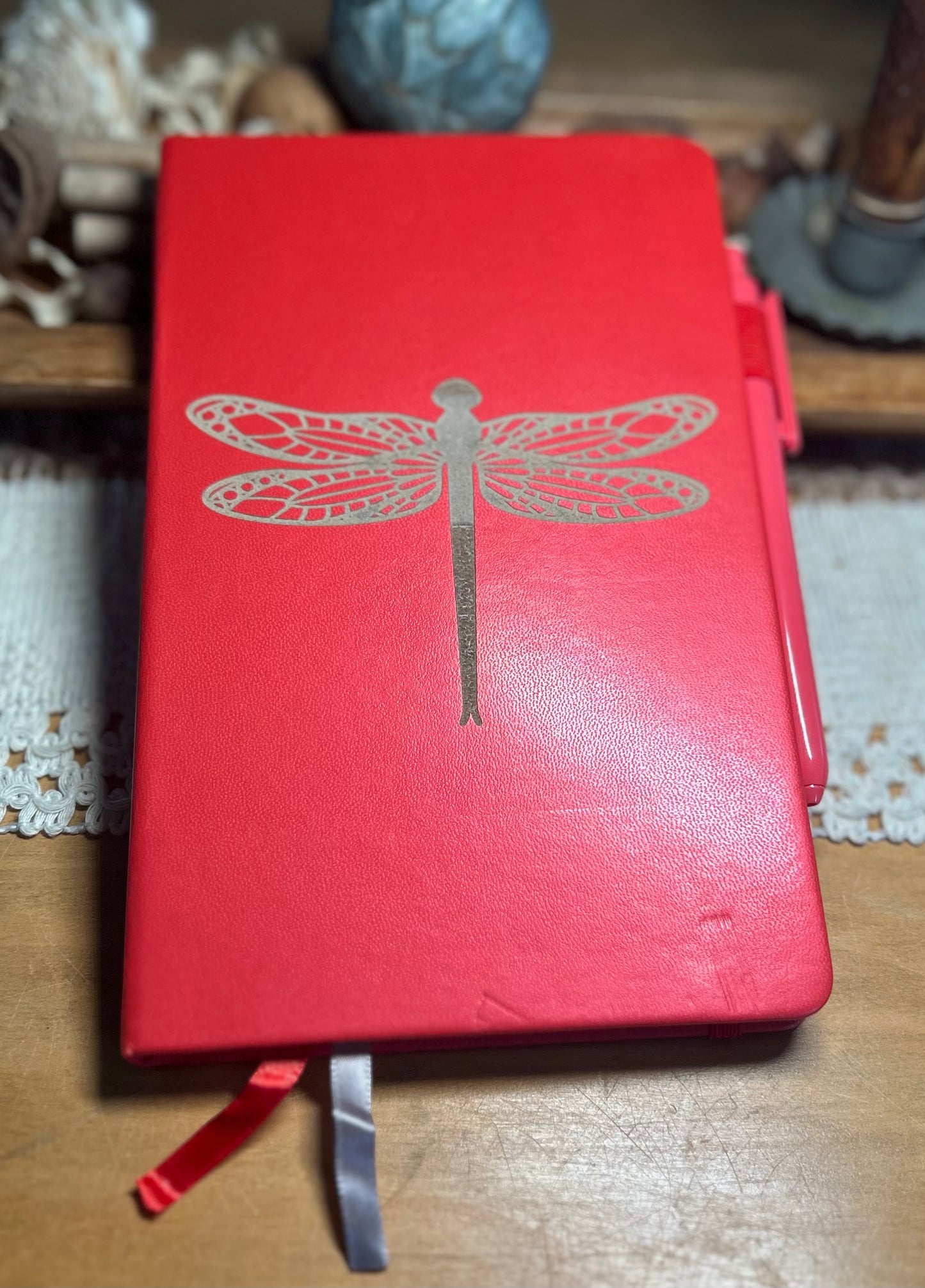 Dragonfly Notebook Journal - Red