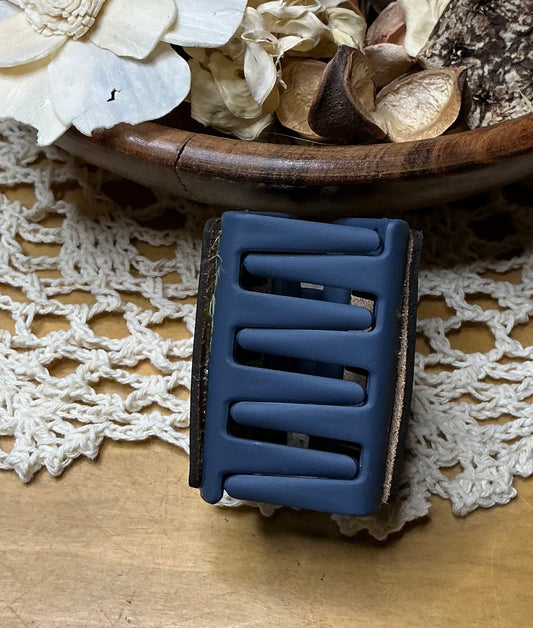 Flower Leather Hair Clip - Small 2"