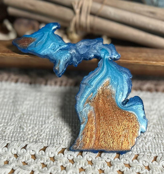 Michigan Resin Magnet – Sand, Water & Waves (3.5") - #27