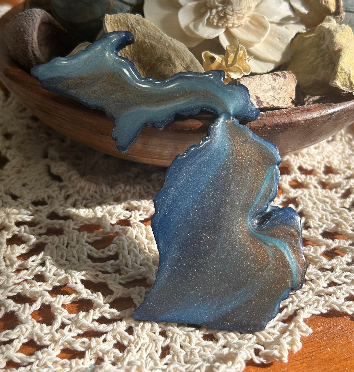 Michigan Resin Magnet – Sand, Water & Waves (3.5") - #40