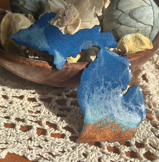 Michigan Resin Magnet – Sand, Water & Waves (3.5") - #50