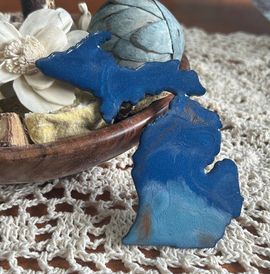 Michigan Resin Magnet – Sand, Water & Waves (3.5") - #80
