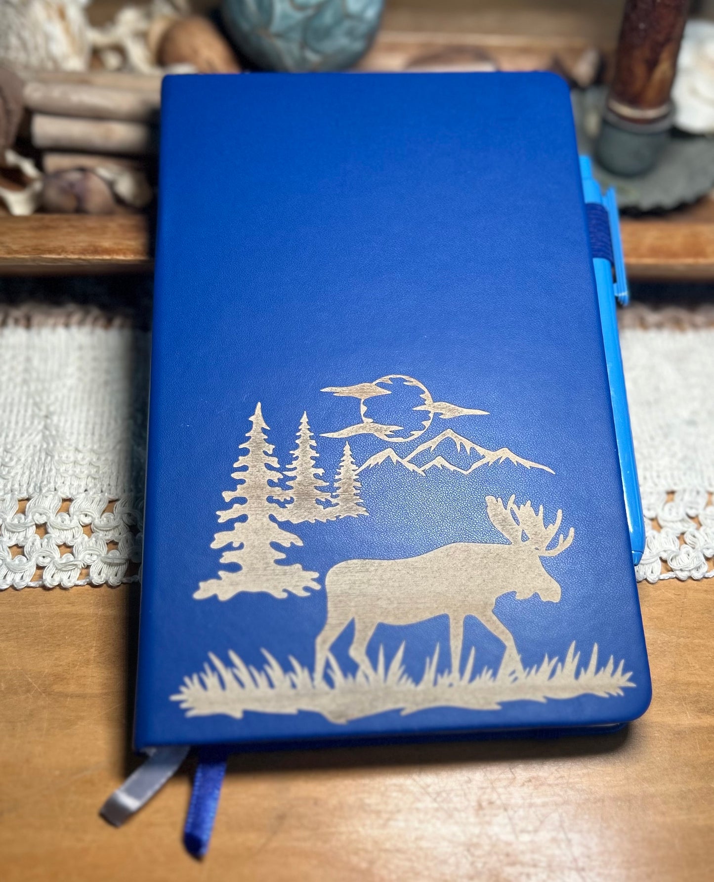Mountain Scene Notebook Journal - Blue