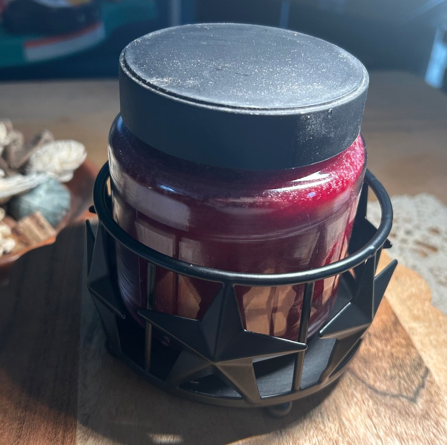 Black Star Metal Candle Holder