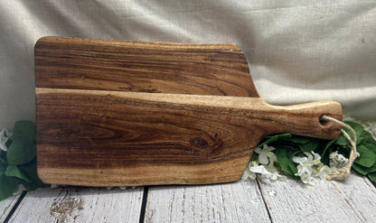 Floral Pumpkin Scene Cutting Charcuterie Board 18” x 8” with handle