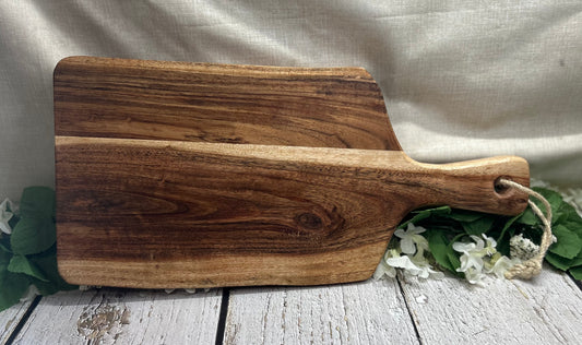 Floral Pumpkin Scene Cutting Charcuterie Board 18” x 8” with handle