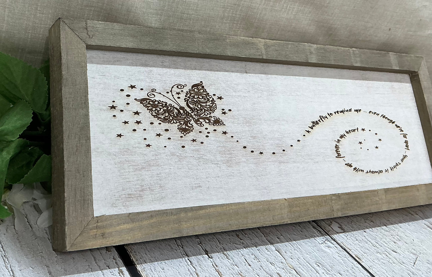 A Butterfly To Remind Me - Framed Sign