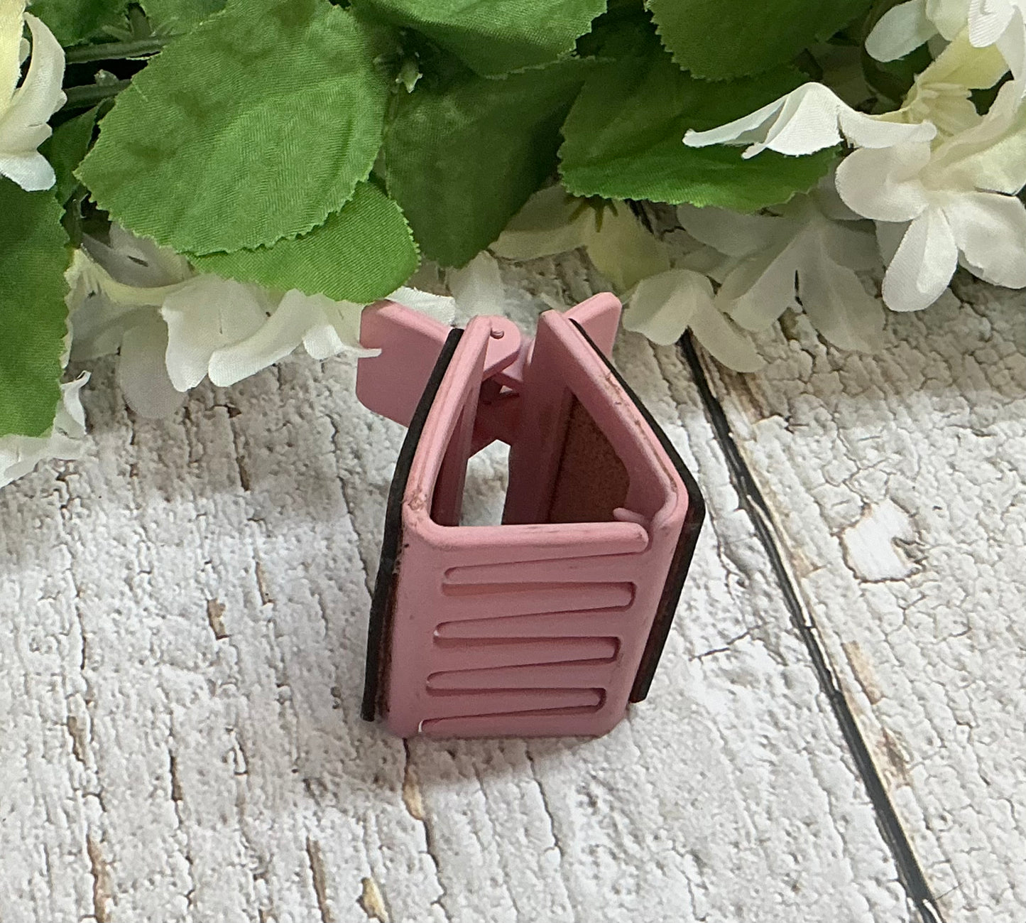 Pink Floral Hair Claw Clip - Small 2"
