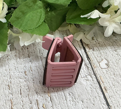 Pink Floral Hair Claw Clip - Small 2"
