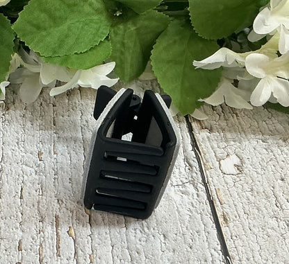 Volleyball Leather Black Hair Claw Clip - Small 2"