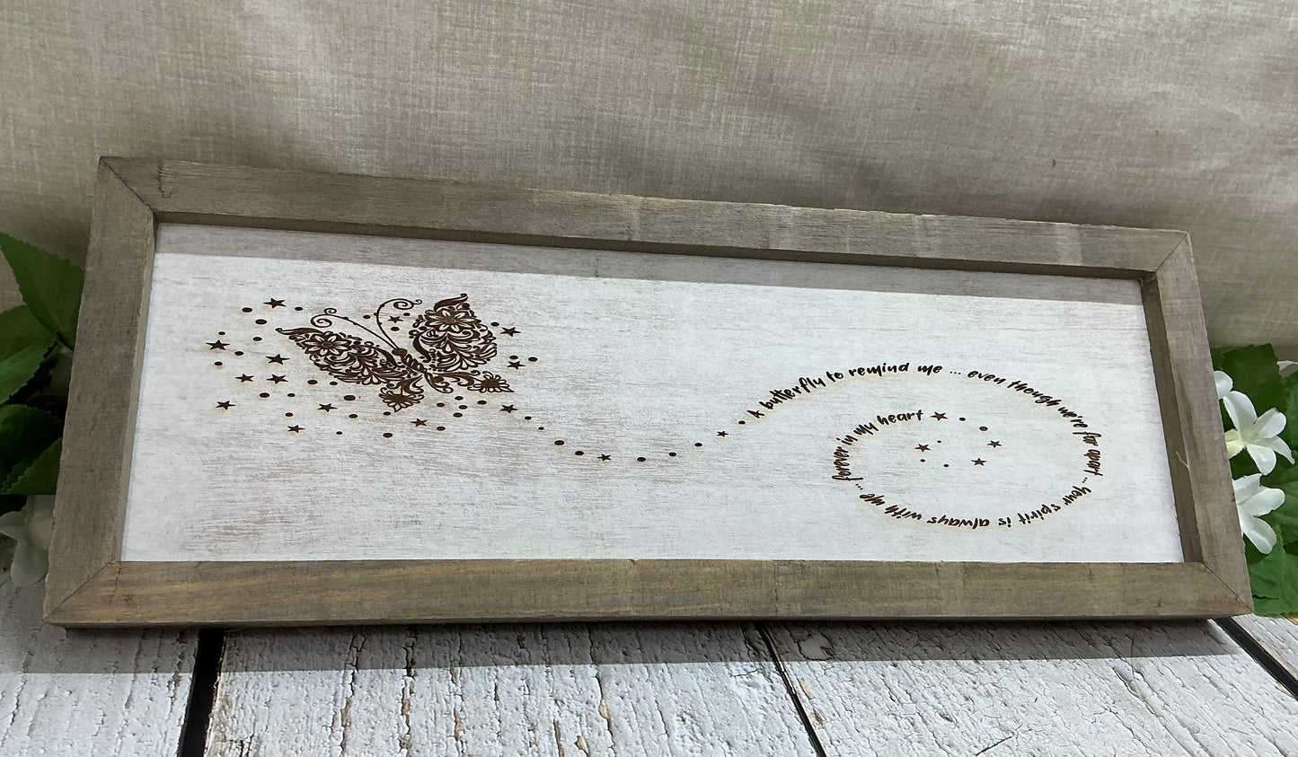 A Butterfly To Remind Me - Framed Sign
