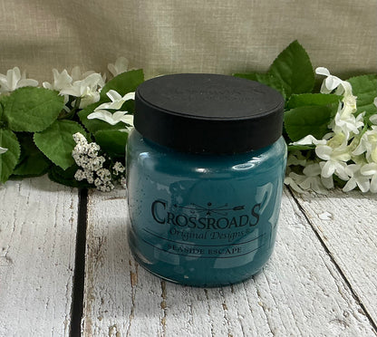 Crossroads Candle Seaside Escape 16 oz Burn time of 80-100 Hrs Green