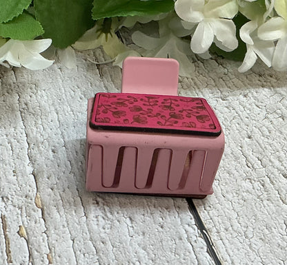 Pink Floral Hair Claw Clip - Small 2"
