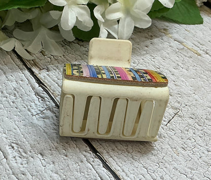 Cheetah Print and Serape Pattern Leather Hair Claw Clip - Small 2"