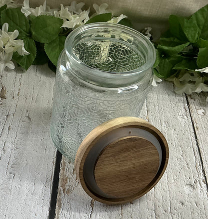 Dog Treats Engraved Lid Glass Designed Canister