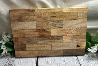 Bear Mountain Scene Chopping Block Style Cutting Charcuterie Board 12” x 8”
