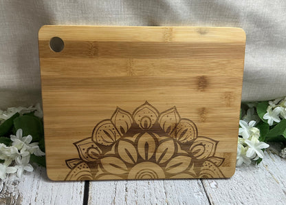 Mandala Half Flower Cutting Charcuterie Board