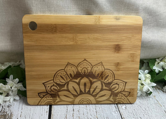 Mandala Half Flower Cutting Charcuterie Board
