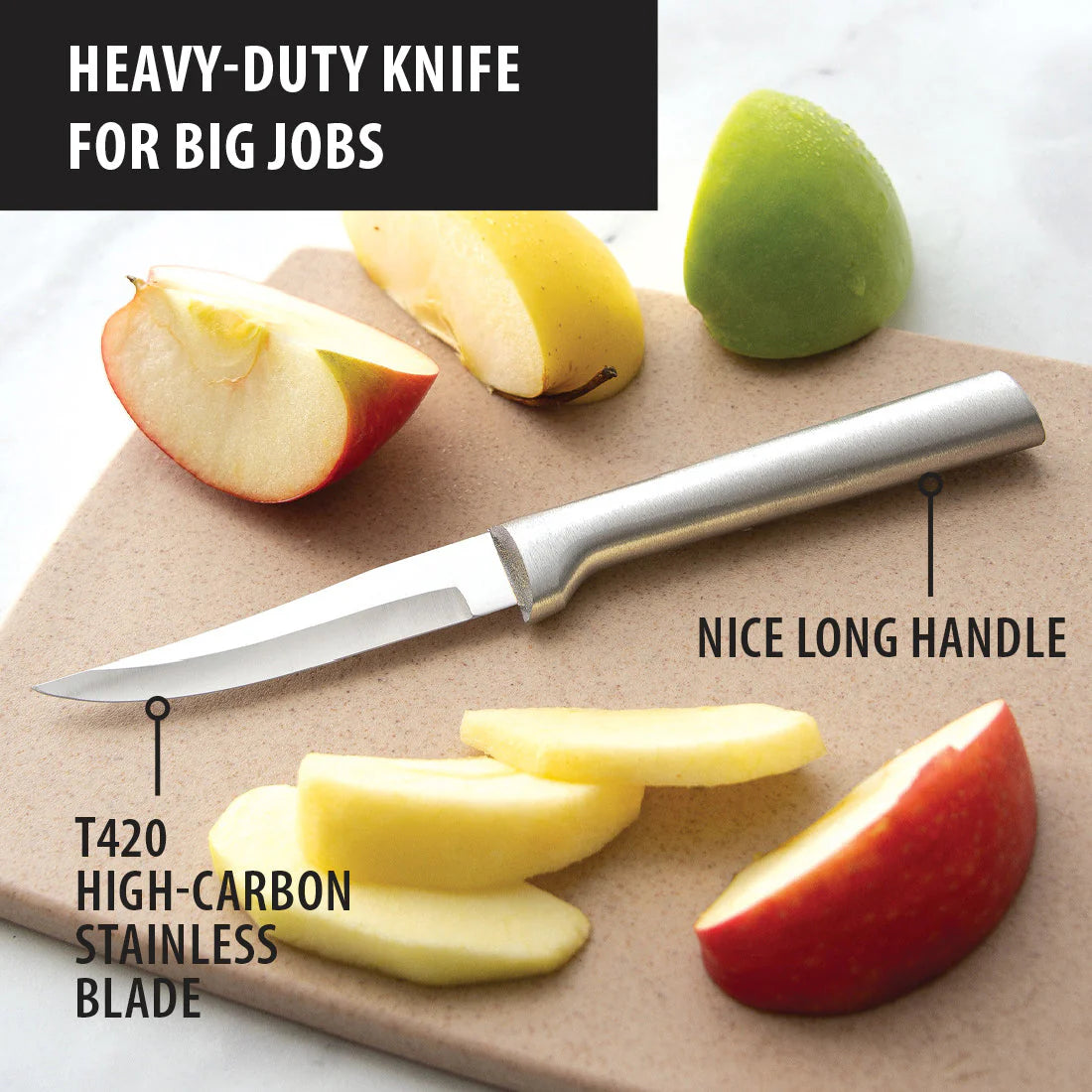Heavy Duty Paring Knife - Black Handle Rada