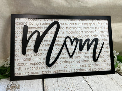 Mom description sign