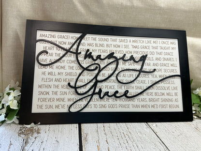 Amazing Grace Lyric Sign - Style 1