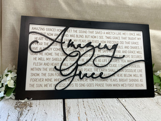 Amazing Grace Lyric Sign - Style 1