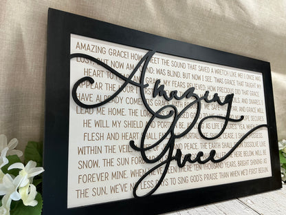 Amazing Grace Lyric Sign - Style 1