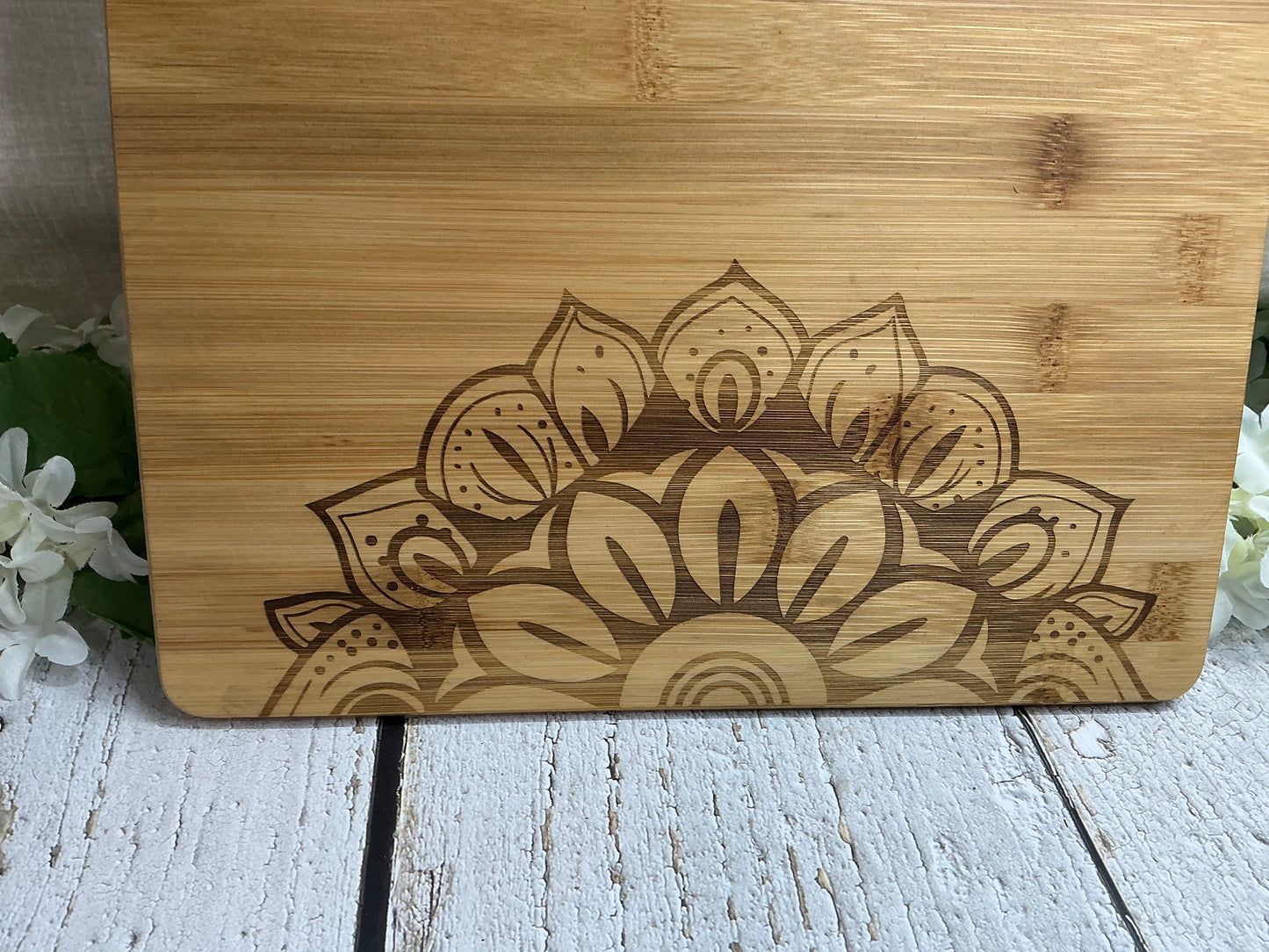 Mandala Half Flower Cutting Charcuterie Board