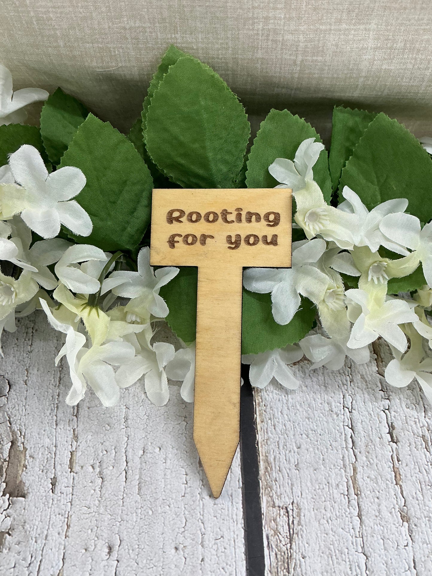 Rooting For You Light Wood Plant Stake